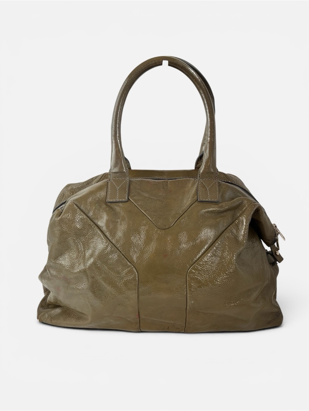 Yves Saint Laurent Easy Bag Olive Green Leather Satchel